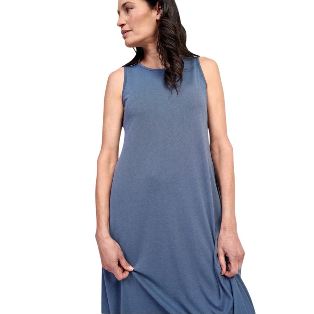 Alembika Essential Sleeveless Midi Dress Blue Mist Size 0 US 4-6 A-Line Pockets - Picture 2 of 12